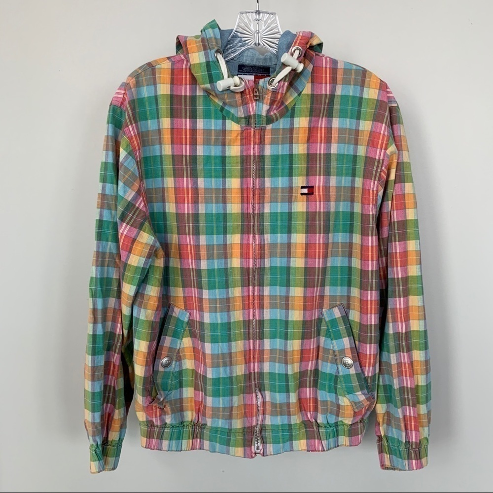 Tommy Hilfiger Vintage Plaid Full Zip Y2K‎ Jacket Size S